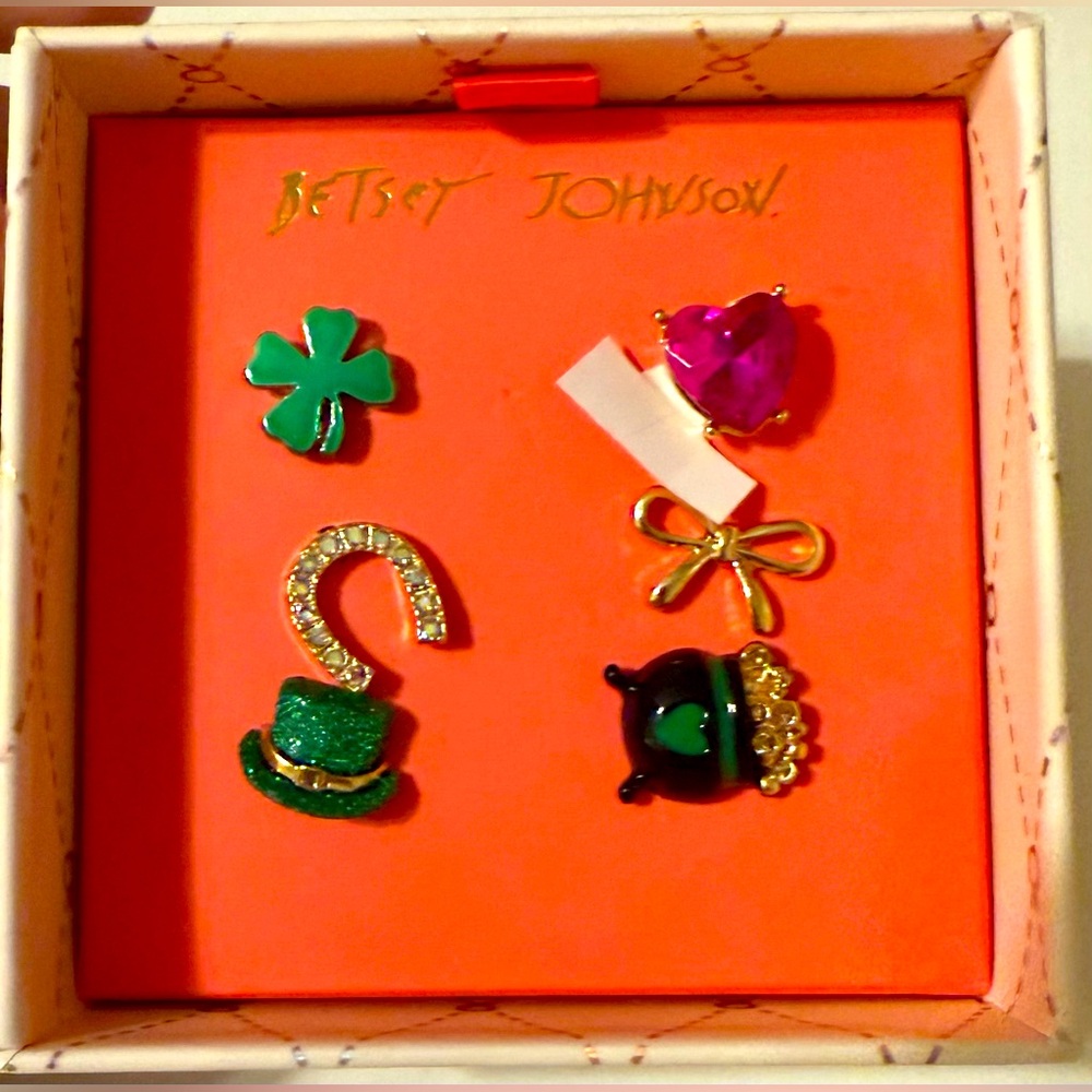 Betsey Johnson St. Patrick’s Day 3 pair set of earrings.  BRAND NEW!